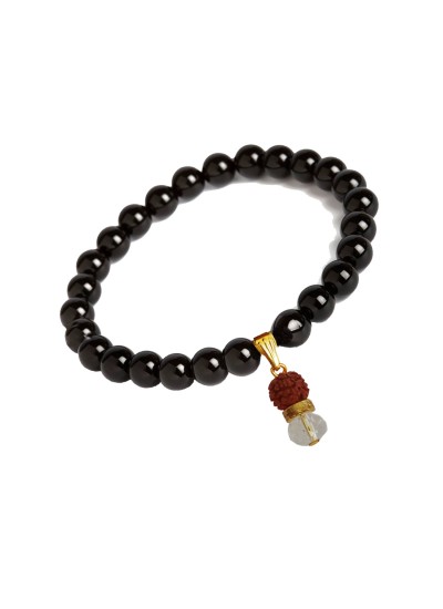 Crystal Bracelet Rudraksha Charm by Menjewell